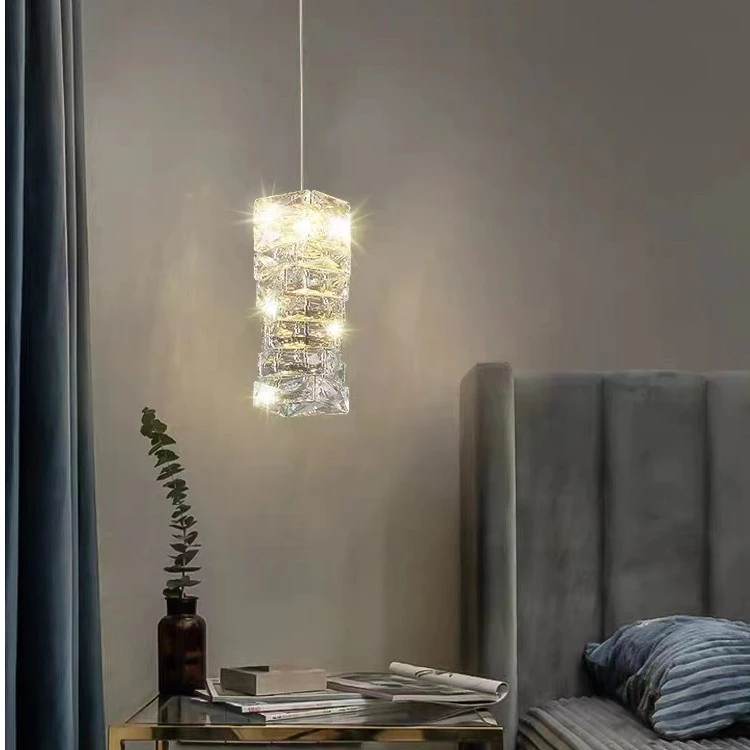 后现代床头水晶吊灯卧室创意设计师轻奢灯具吧台餐厅酒店小吊灯
