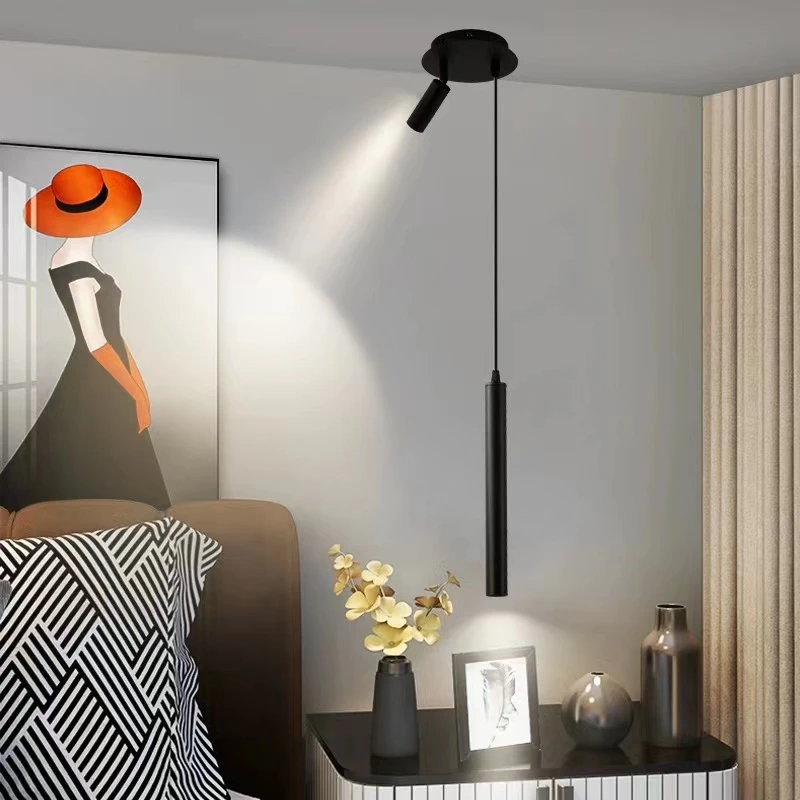 极简床头吊灯现代简约卧室小吊灯吧台橱窗餐厅吊线灯北欧轻奢小吊