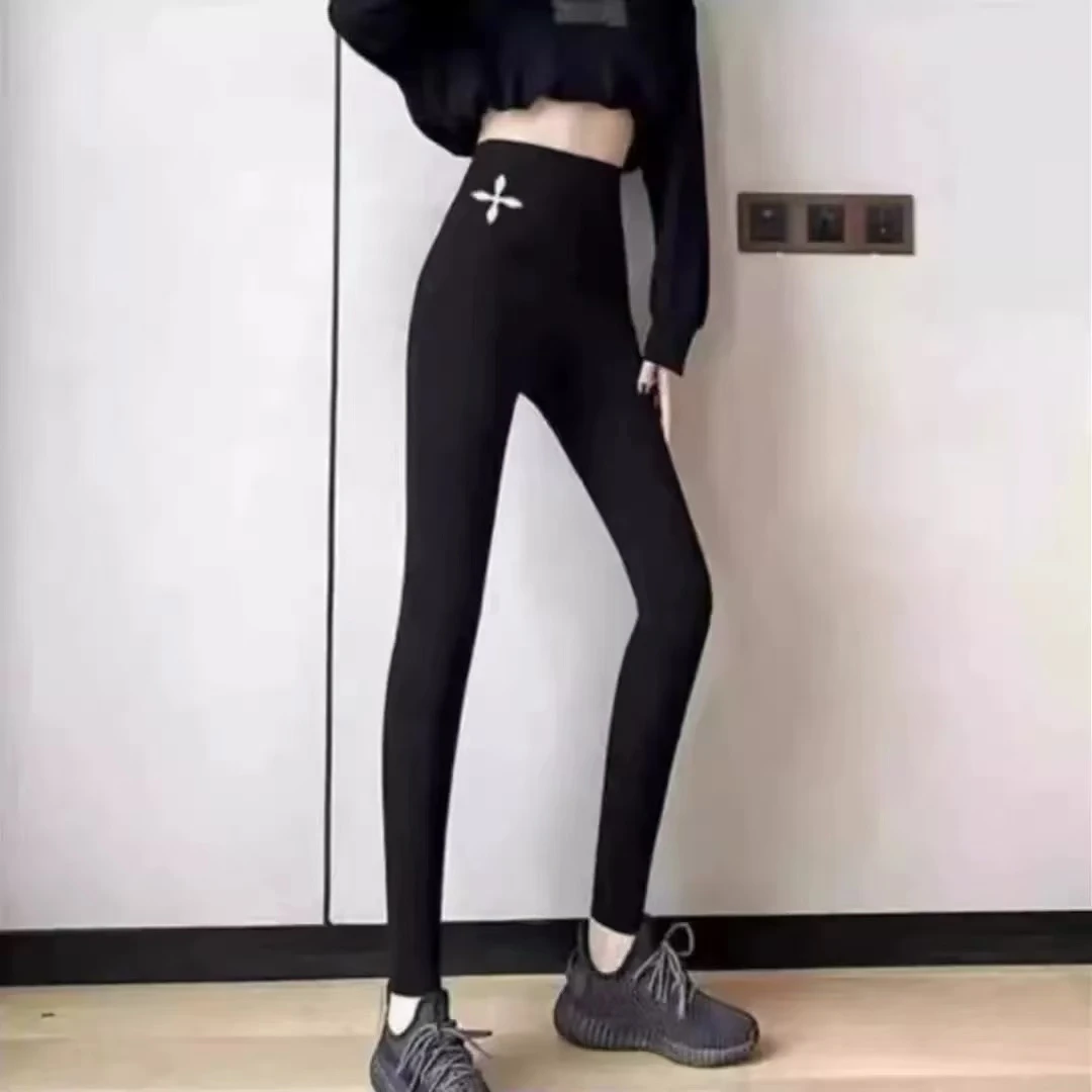 碧阑高腰收腹提臀加绒显瘦弹力鲨鱼裤芭比裤时尚紧身外穿小黑裤