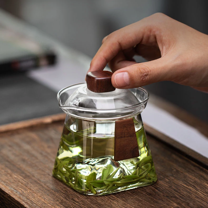 云峰手抓盖碗茶具家用过滤加厚手工防烫玻璃杯花茶壶带盖日式耐热