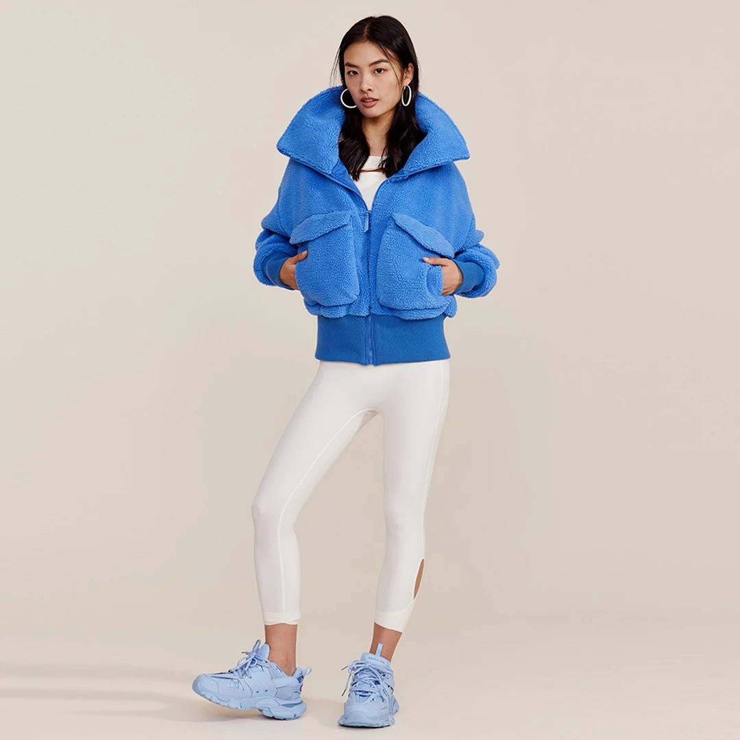 super.naturalSN女高腰仿羊羔绒外套短款保暖上衣女外套-52080802