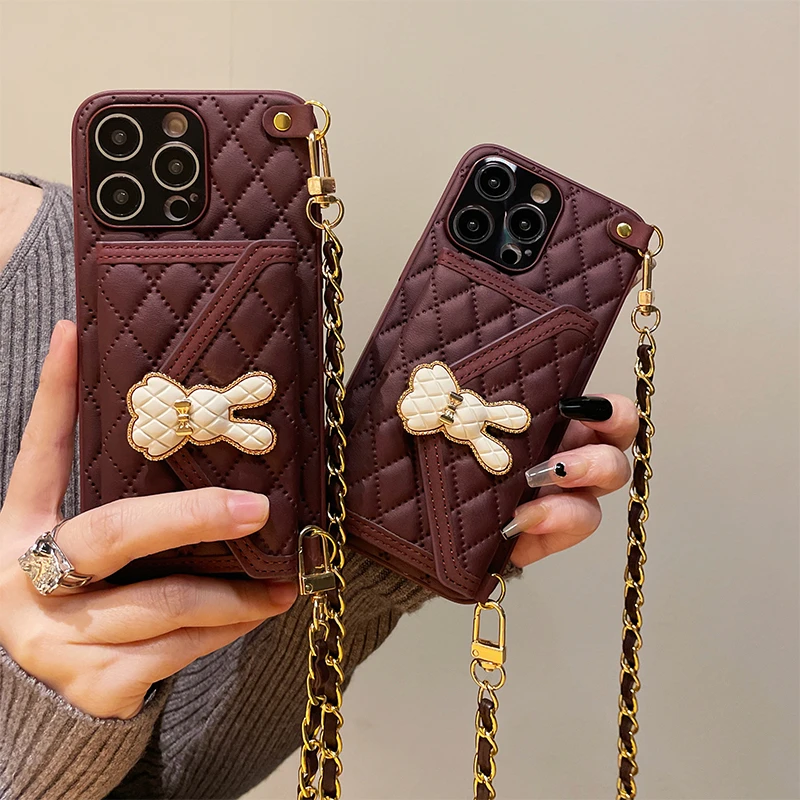 苹果14promax手机壳新款女iPhone13pro斜挎背带挂绳链条12promax