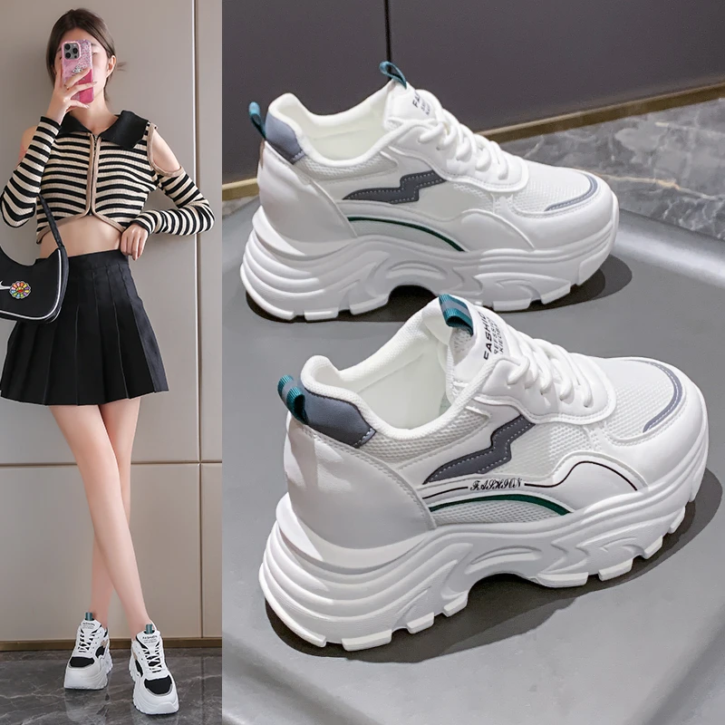 8857韩版运动鞋女秋冬季新款舒适时尚百搭内增高老爹鞋厚底女鞋子