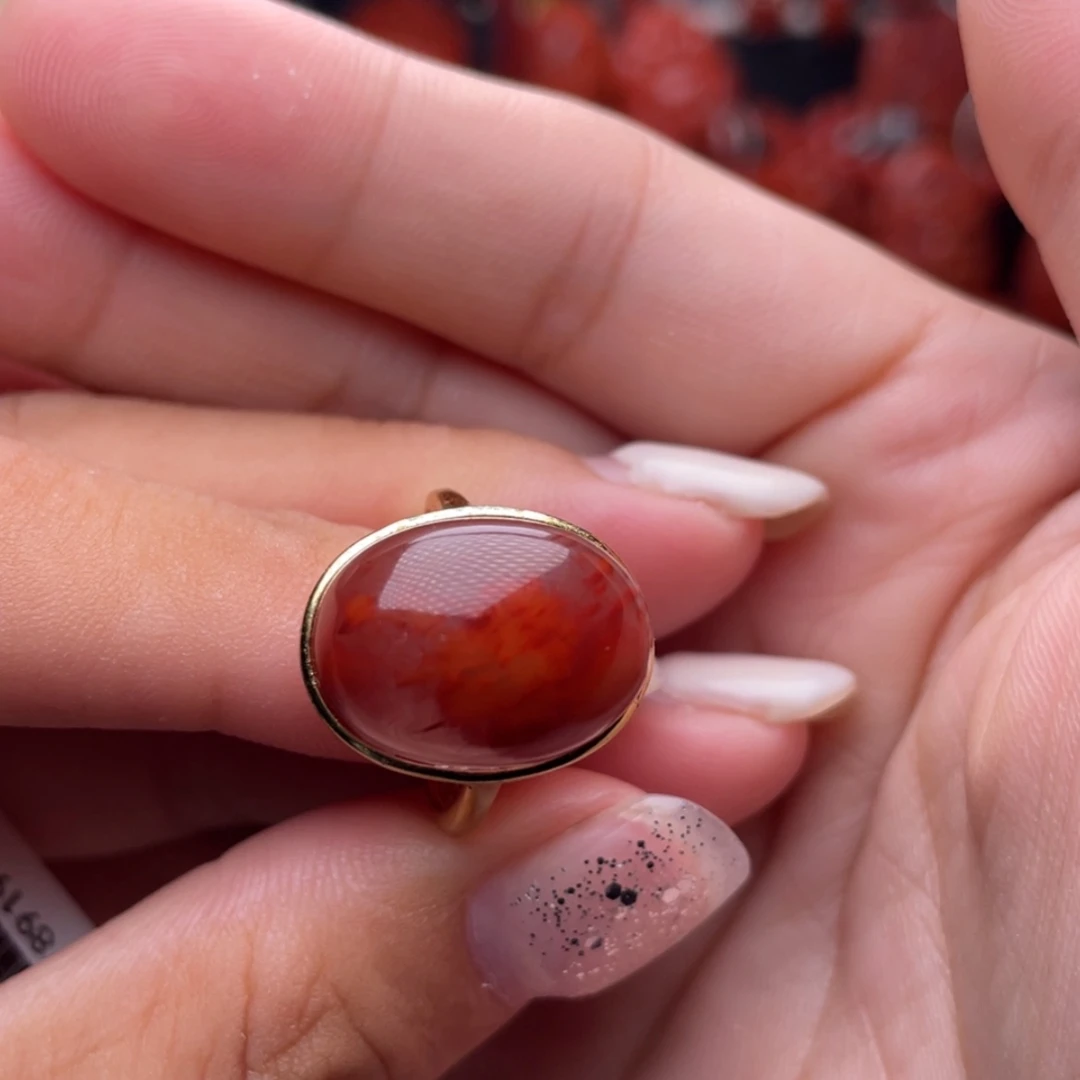 【闪购商品】南红玛瑙戒指银S925镶嵌共****1