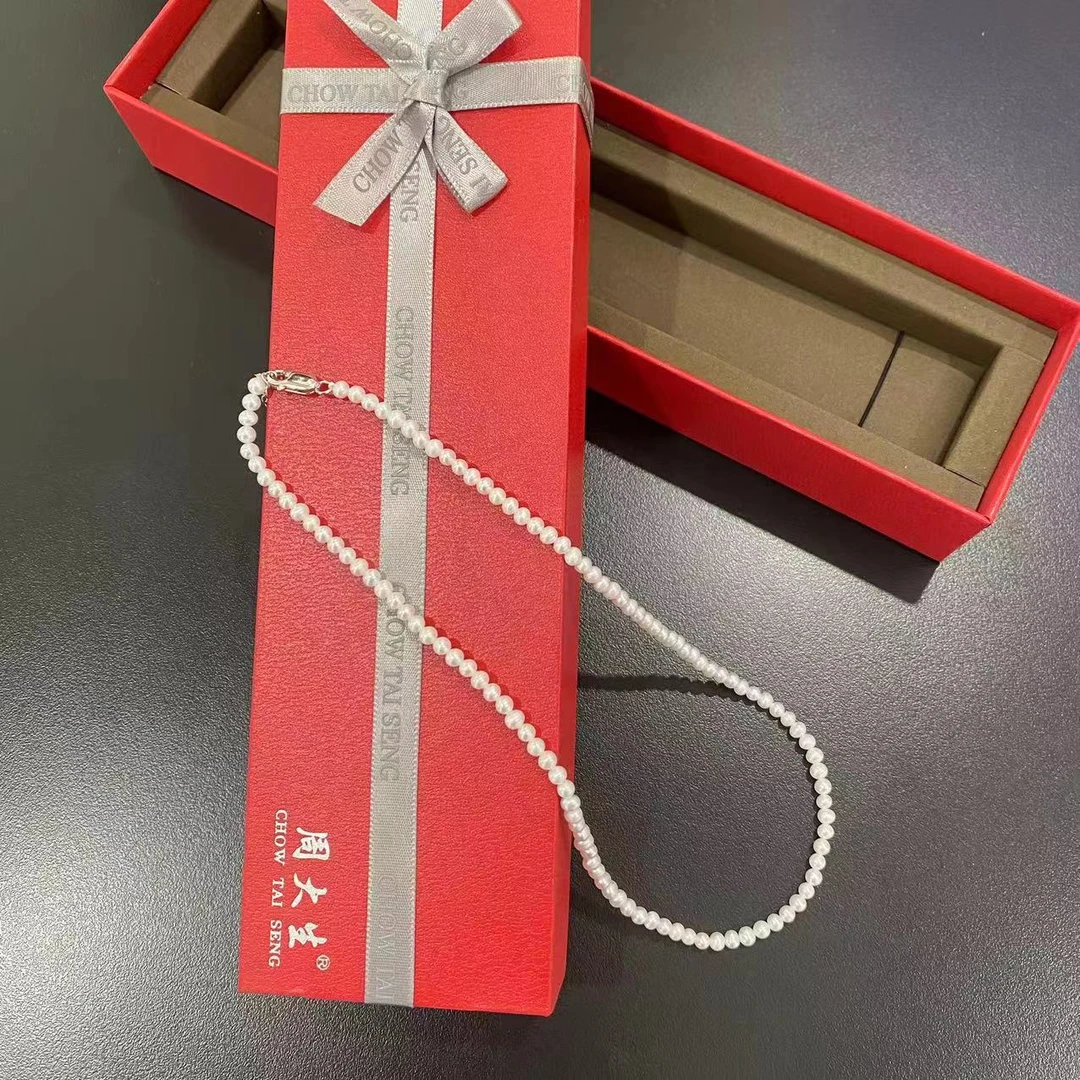 Chow Tai Seng/周大生网红爆款小珍珠项链时尚百搭气质坠链素款