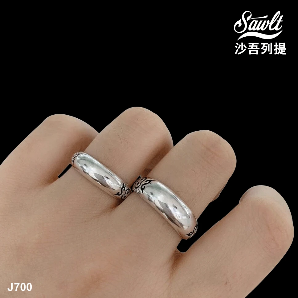 足银戒指 足银  S990纯银情侣戒指时尚活口通用