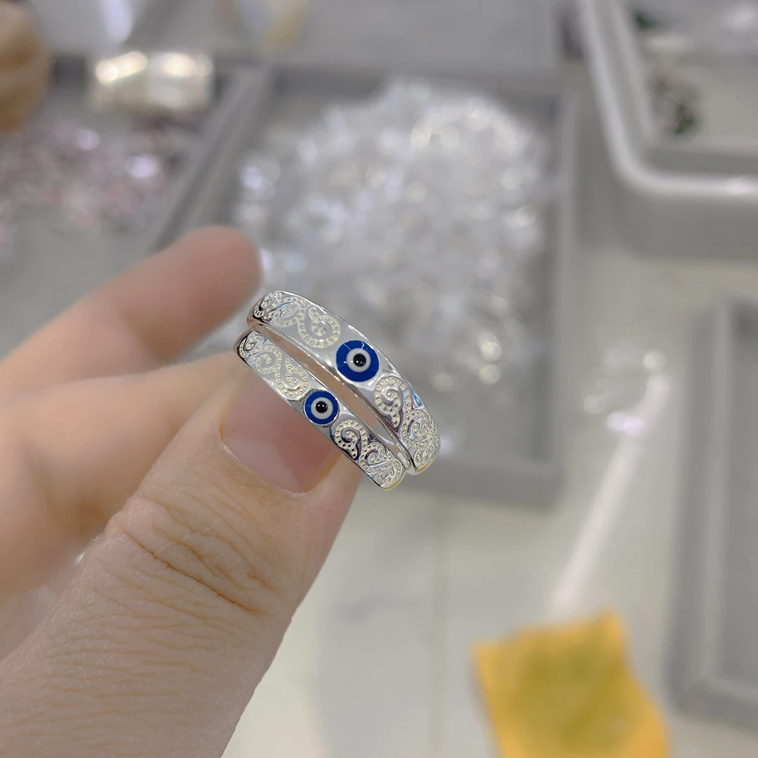 足银戒指 S990纯银情侣戒指女款时尚民族风银戒可调节男士戒指