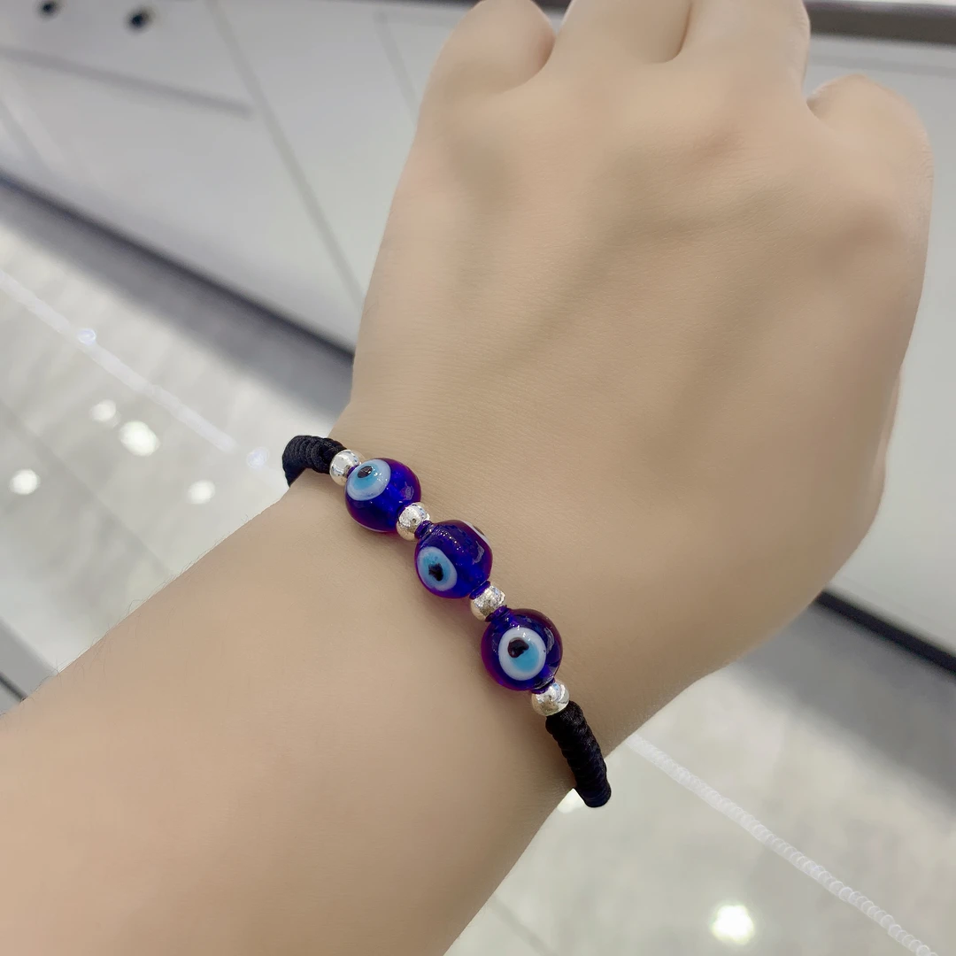 足银手链 S990纯银 koz tas 手链蓝色时尚