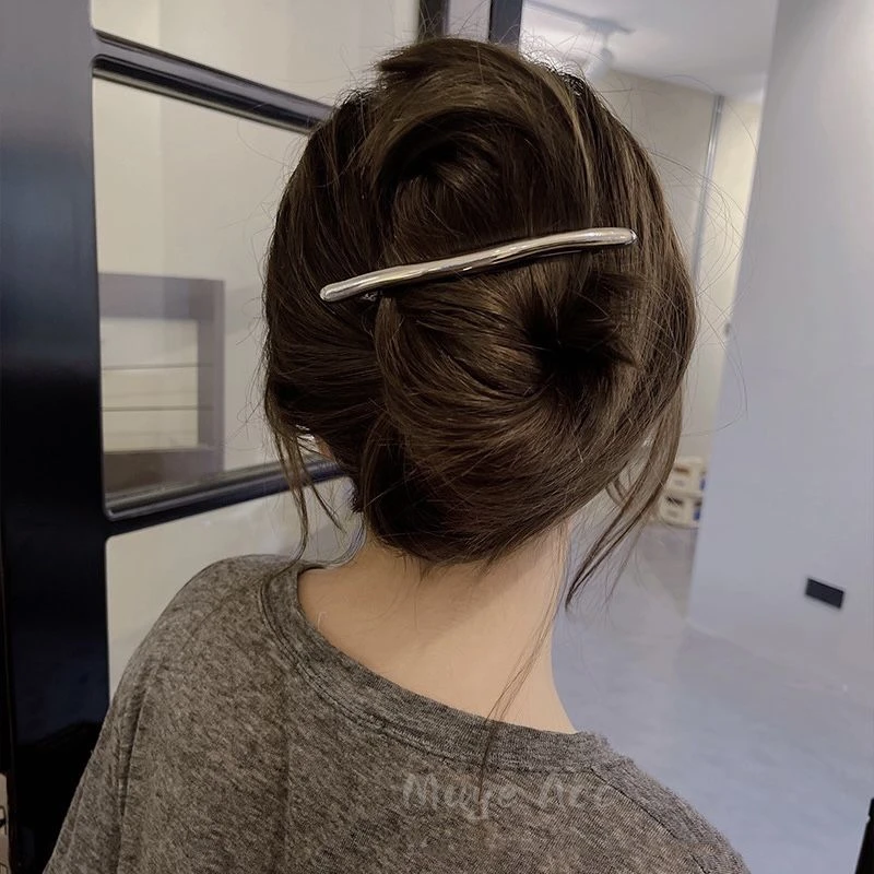 简约一字夹发卡气质现代风属异形发夹女时尚后脑勺弹簧夹头饰