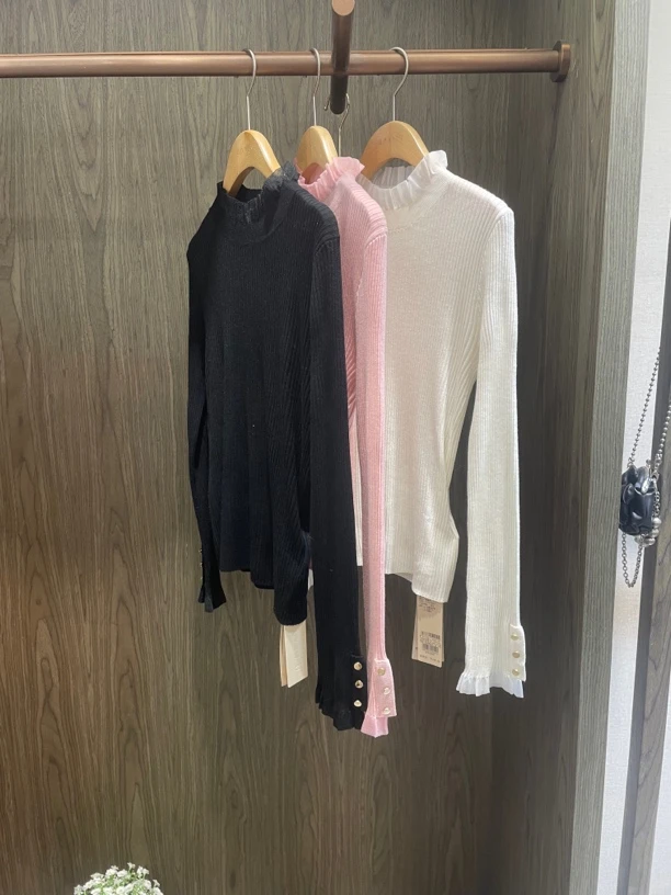 芭家2024冬款百搭时尚修身半高领气质套头长袖毛衣92S0703-499B