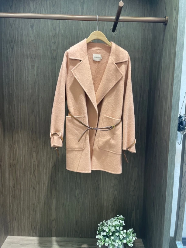 芭家2024冬款时尚气质百搭设计师双面呢大衣外套92D8031-1799B