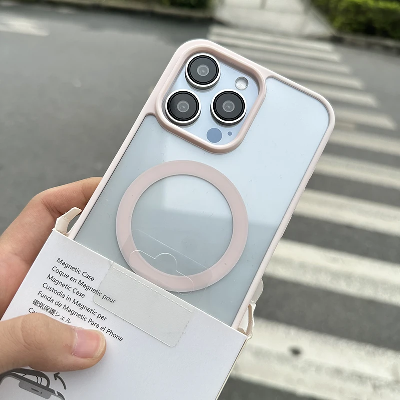 高透磁吸苹果15promax手机壳iphone13适用14plus简约11无线男女套