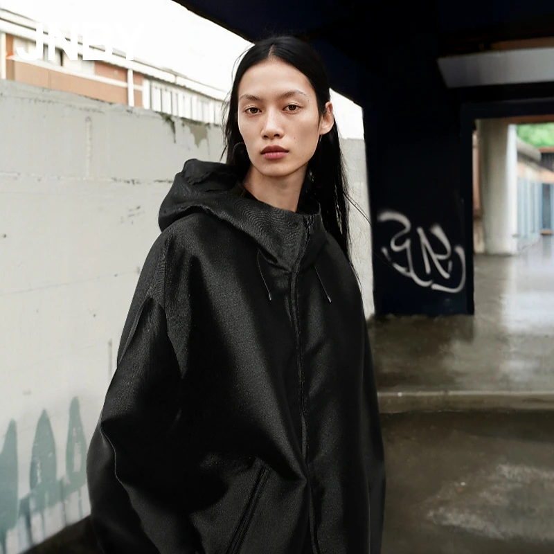【商场同款】JNBY/江南布衣24秋新品夹克宽松连帽A型5O7610500