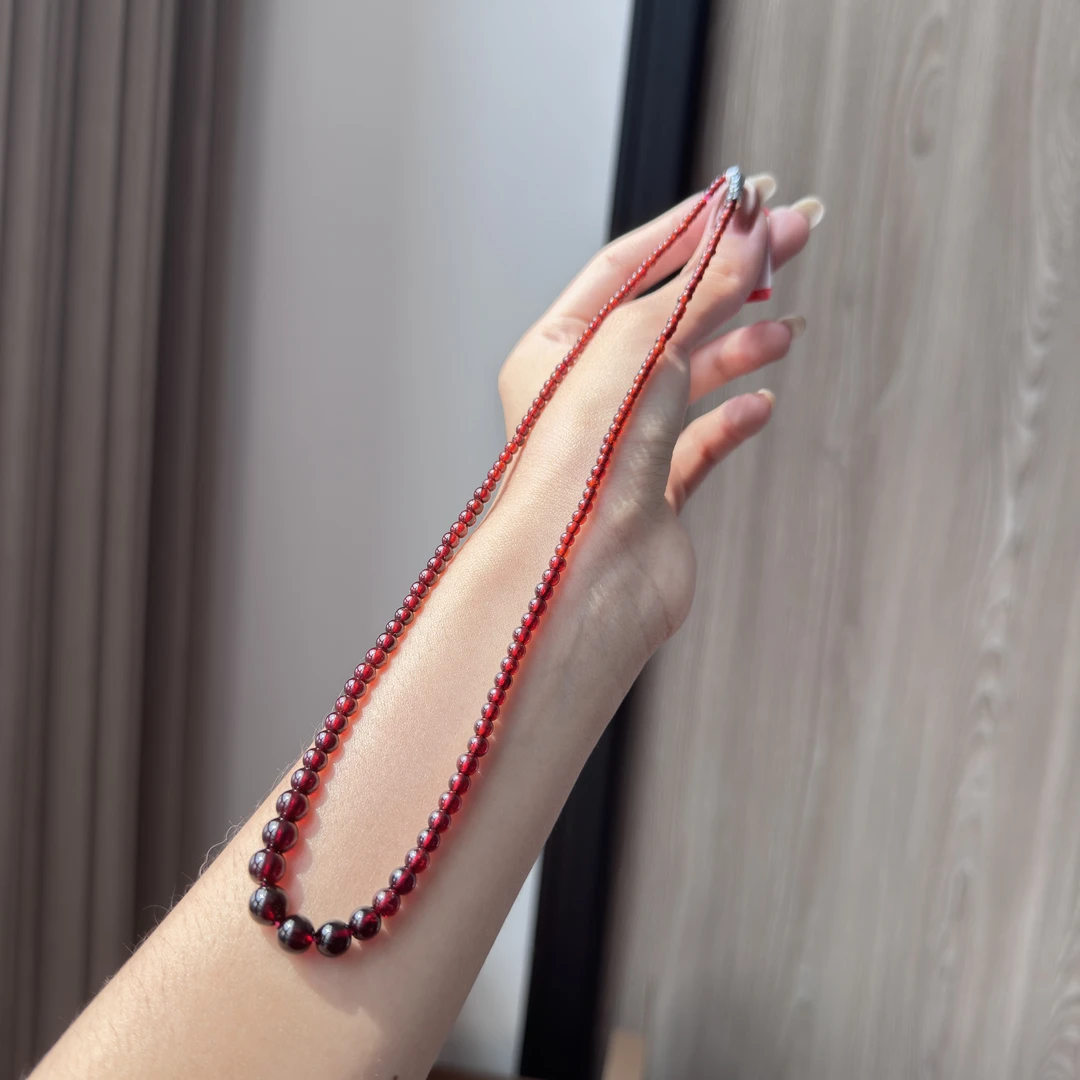 石榴石项链塔链约2.8-7.5mm