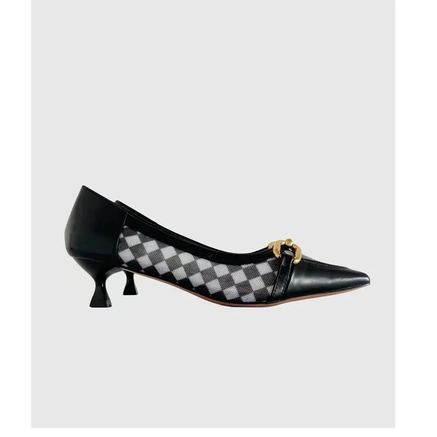 2315-跟鞋女细跟气质名媛透气2024新款法式尖头单鞋夏季配裙子