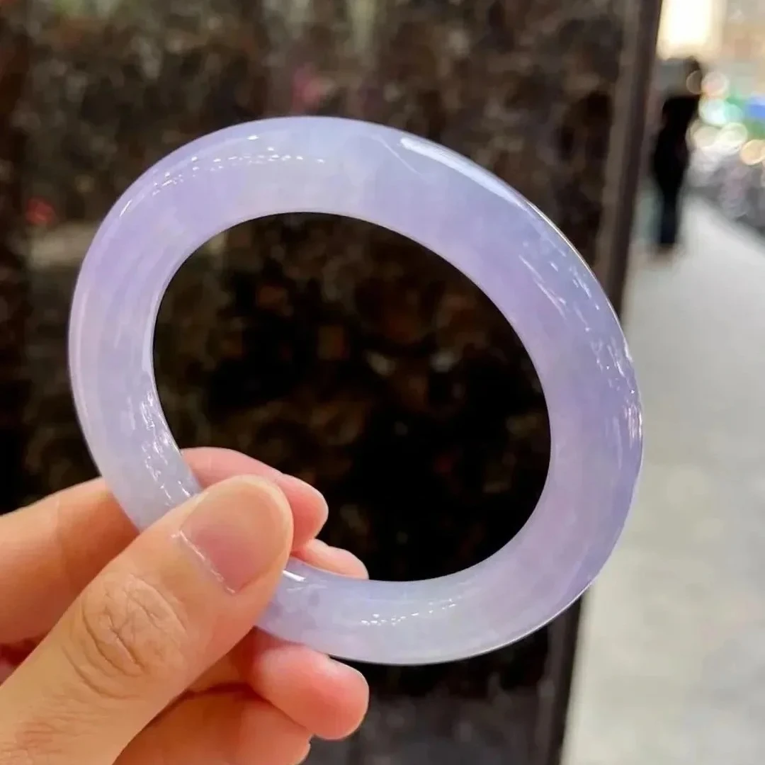 天然紫罗兰A货保真紫翡平替玛瑙冰紫玉髓妖紫圆条手镯多样性发一