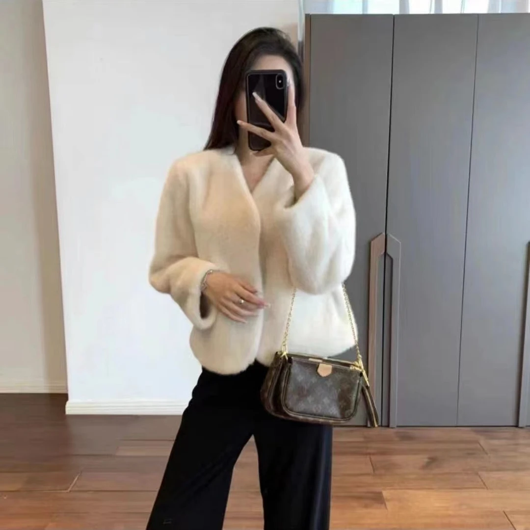 毛毛衣外套毛绒绒外套短款百搭