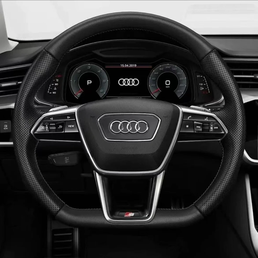 17-23款奥迪A3A4LA6LA7Q5Q7改装平底半打孔方向盘全打孔方向盘