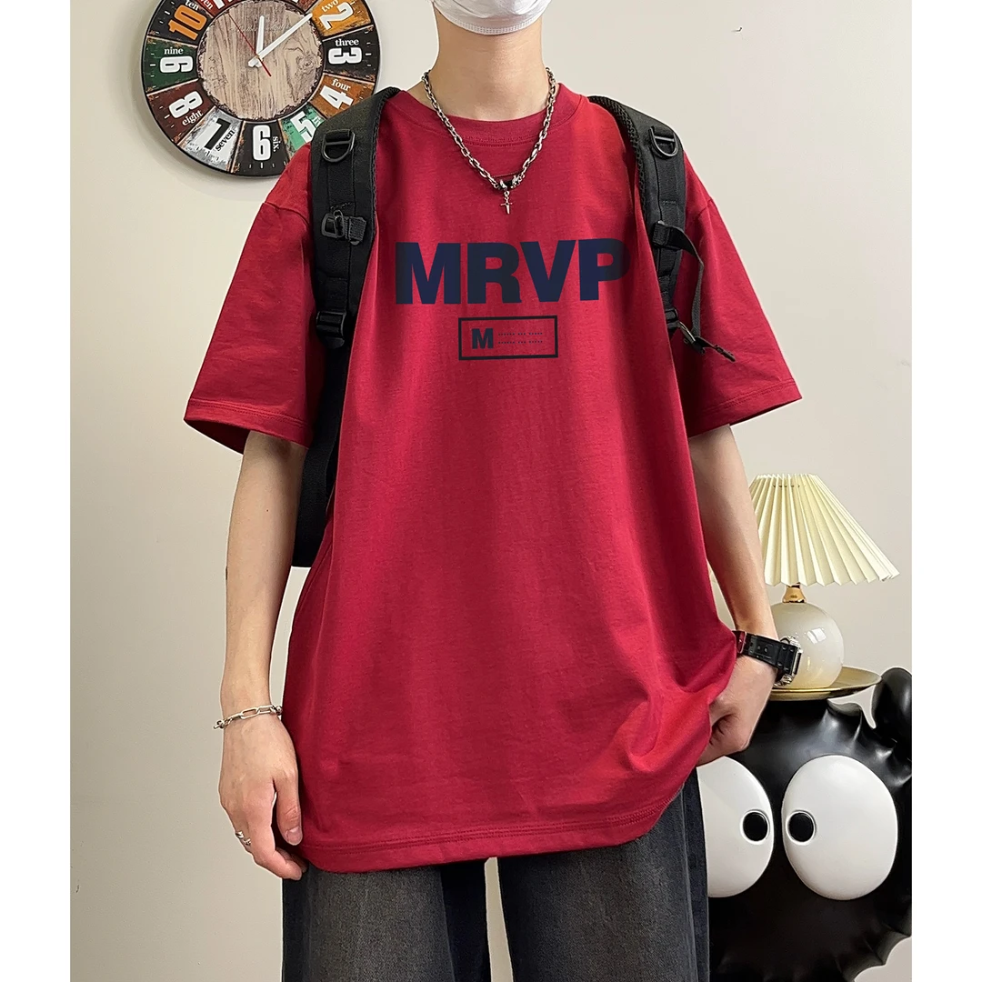 NINEDAO/玖岛宽松短袖T恤男港风潮流ins学生男款休闲百搭半袖体恤