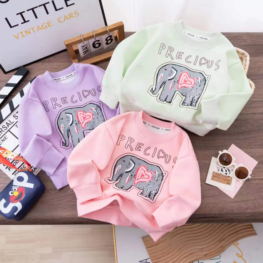 女童卫衣2024春款印花卡通韩版中小童春季可爱卫衣洋气休闲儿童