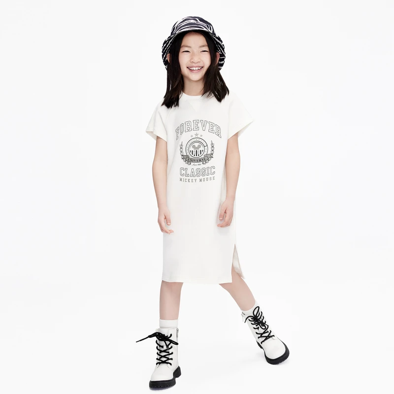 littlemoco童装新款女童短袖圆领连衣裙#KBC3DRS033