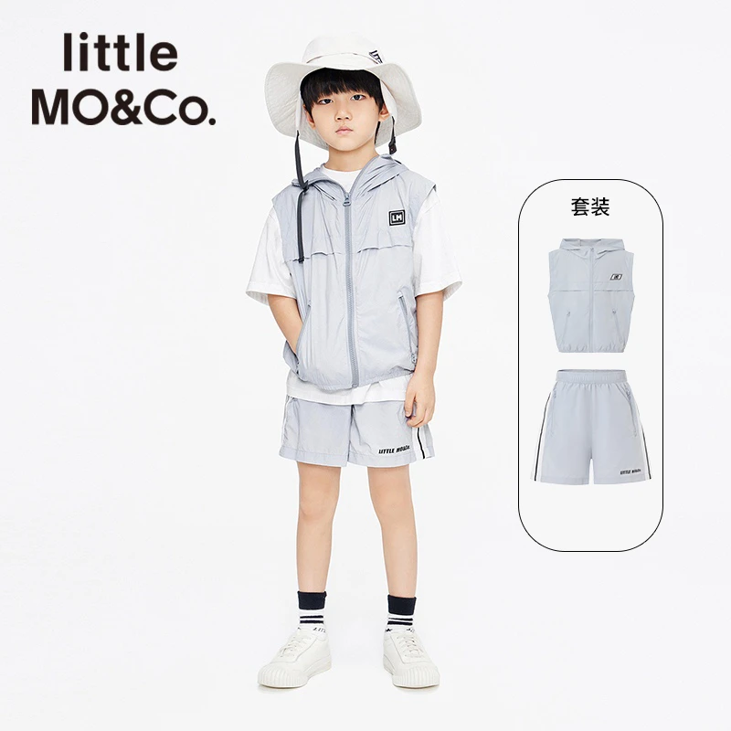 【LittleMoco】童装男童女童夏装连帽运动休闲套装#KBB2SUT024