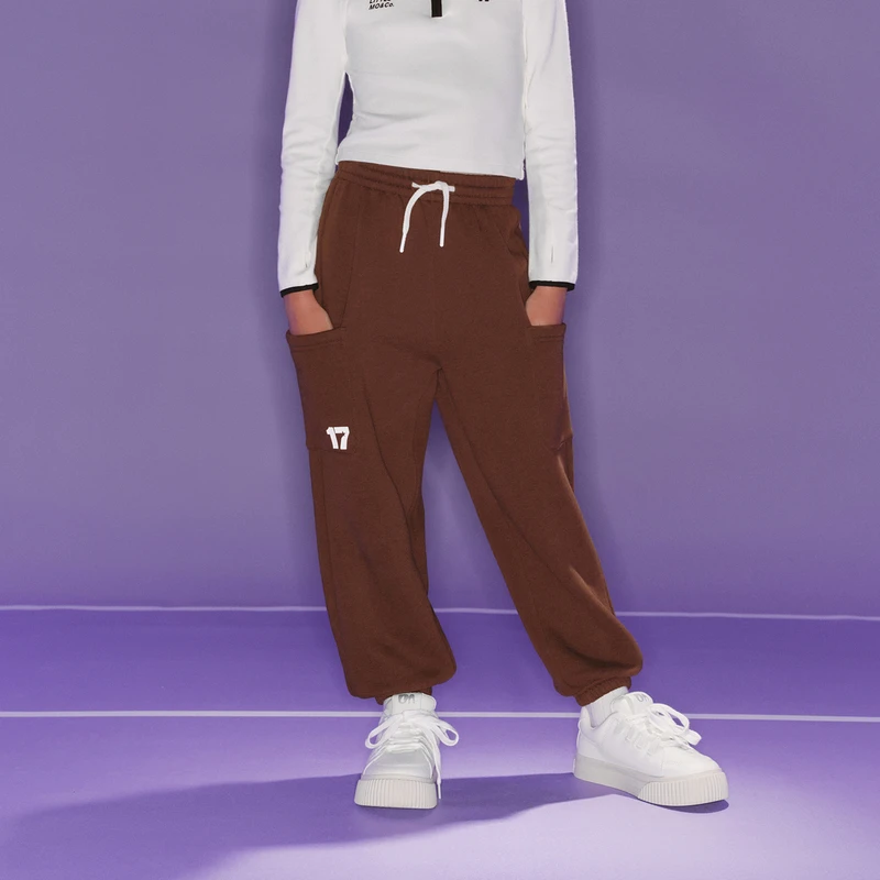 littlemoco童装24秋装新款男女童加绒摇粒绒卫裤长裤#KBD3PATT05