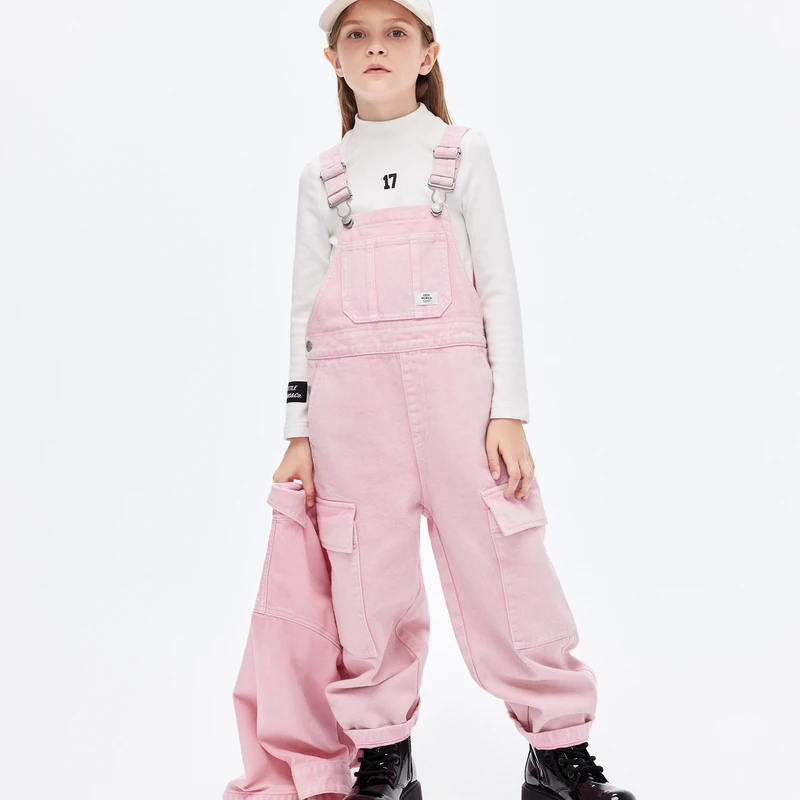 littlemoco童装24春装新款男女童工装背带连体长裤#KBD1JPS003