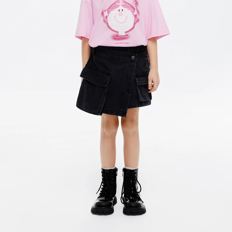 littlemoco童装24夏装新款女童工装裙裤牛仔短裤半裙#KBD2SOT030