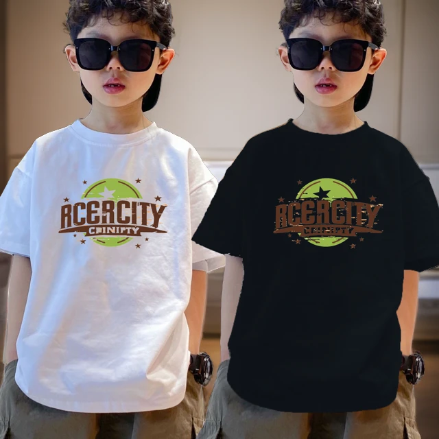 男童夏装t恤短袖2024新款儿童夏季纯棉半袖体恤男孩洋气印花上衣T