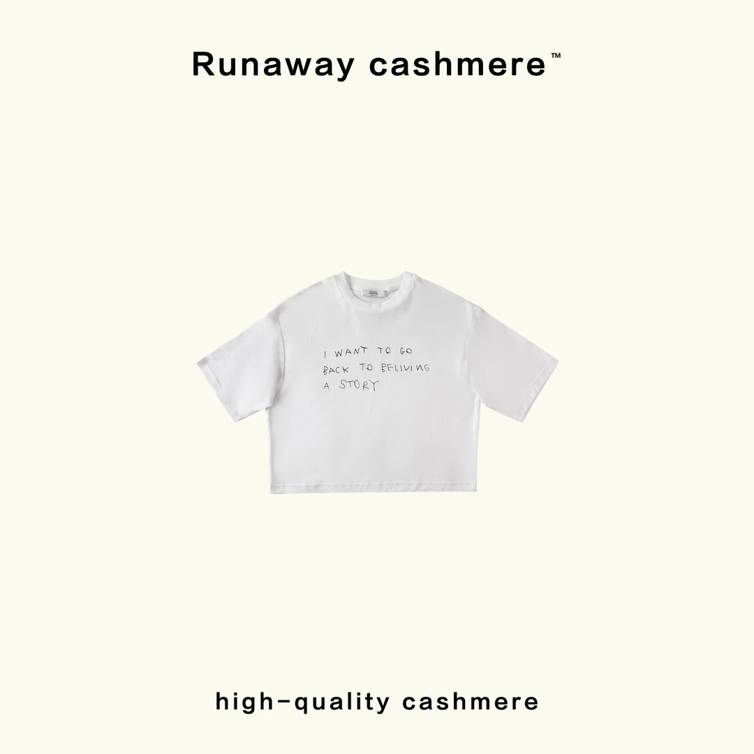 【RUNAWAY】棉麻字母印花短tee