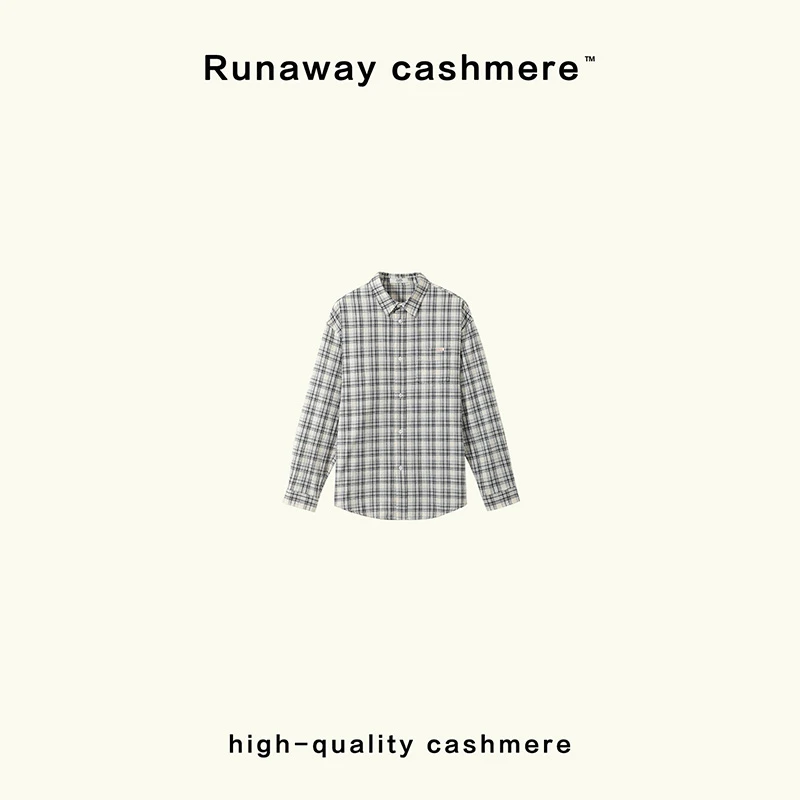 【RUNAWAY】黑白格纹棉衬衫