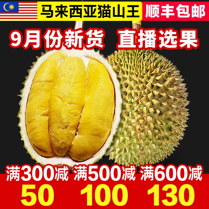 村小二马来西亚猫山王榴莲D197液氮冷冻带壳整果