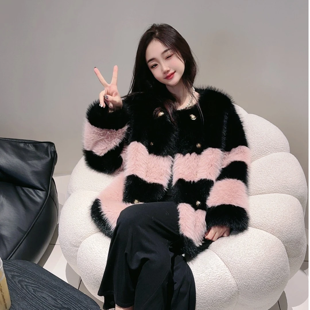 【柒月July推荐】2023秋冬新款时尚百搭高级显瘦毛毛外套女秋冬