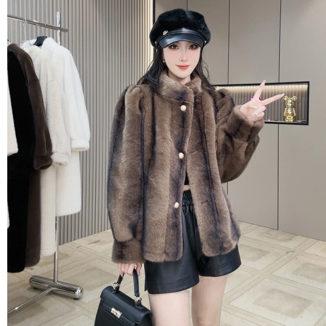 【周星星推荐SPX-09】2023秋冬新款时尚百搭高级显瘦毛毛外套女秋冬