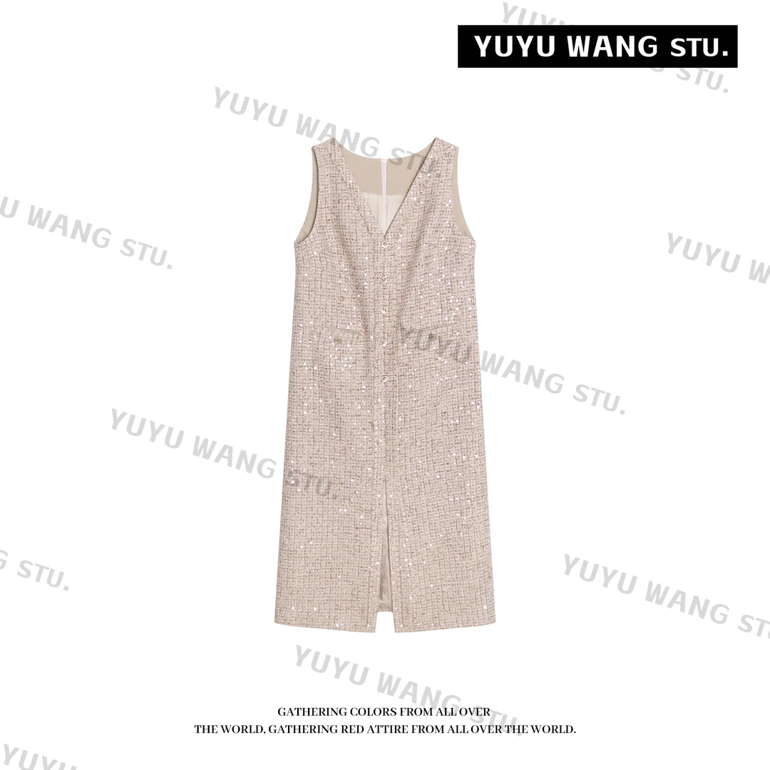 YUYU WANG 【胧霜】卡其色背心裙 RBZ2FD177