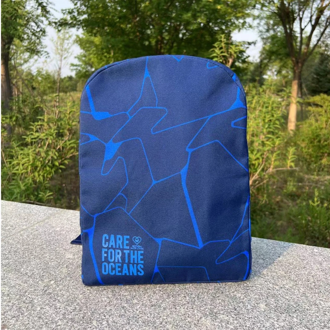 帆布蓝色碧欧双肩包手拎肩带可调节收纳整理化妆包双肩背时尚休闲