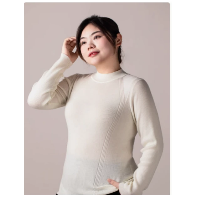 美丽客栈春秋套头针织衫胖MM圆领大码女装遮肚显瘦女加大打底衫