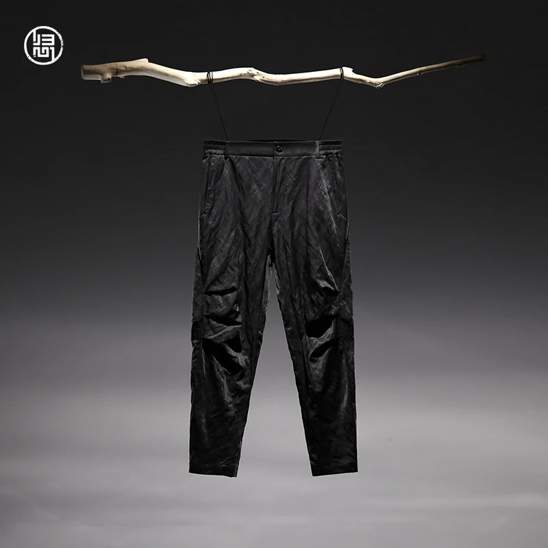 【断码特价】归心男装 中国风秋季男士 棉金属丝 修身无弹小脚长裤