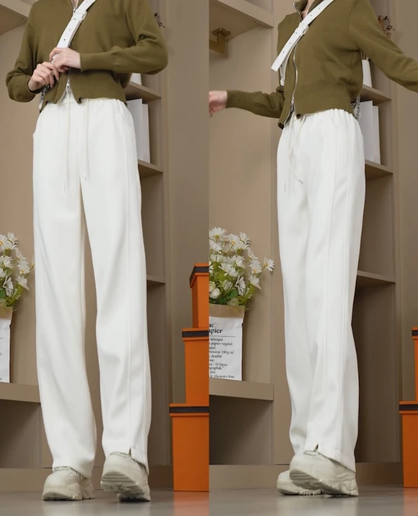 （高腰休闲阔腿裤一条）