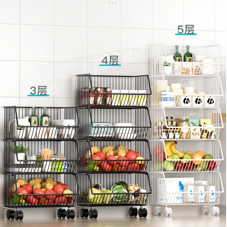 置物架家用置物菜篮储物蔬菜架菜架子菜架移动小推车客厅玩具收纳