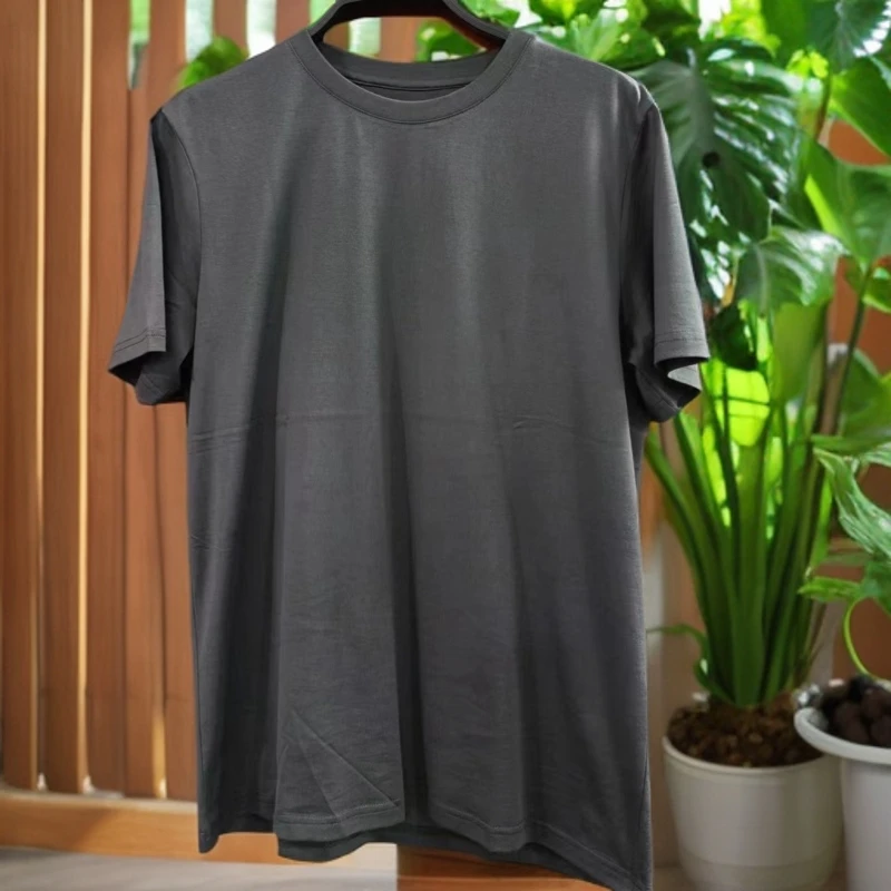 〔小二哥服饰  〕男士纯色经典时尚灰色休闲夏季半袖
