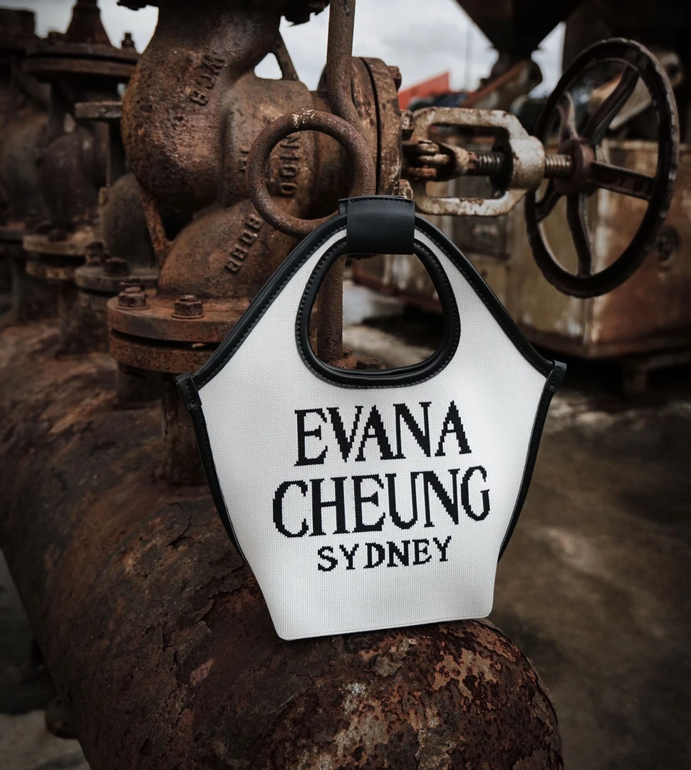 EvenaCheung【菜篮子】经典LOGO针织科技布小号托特包（H）