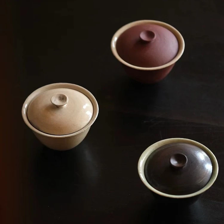 溪元茶事 凌素盖碗纯手工中式复古泡茶碗功夫茶具