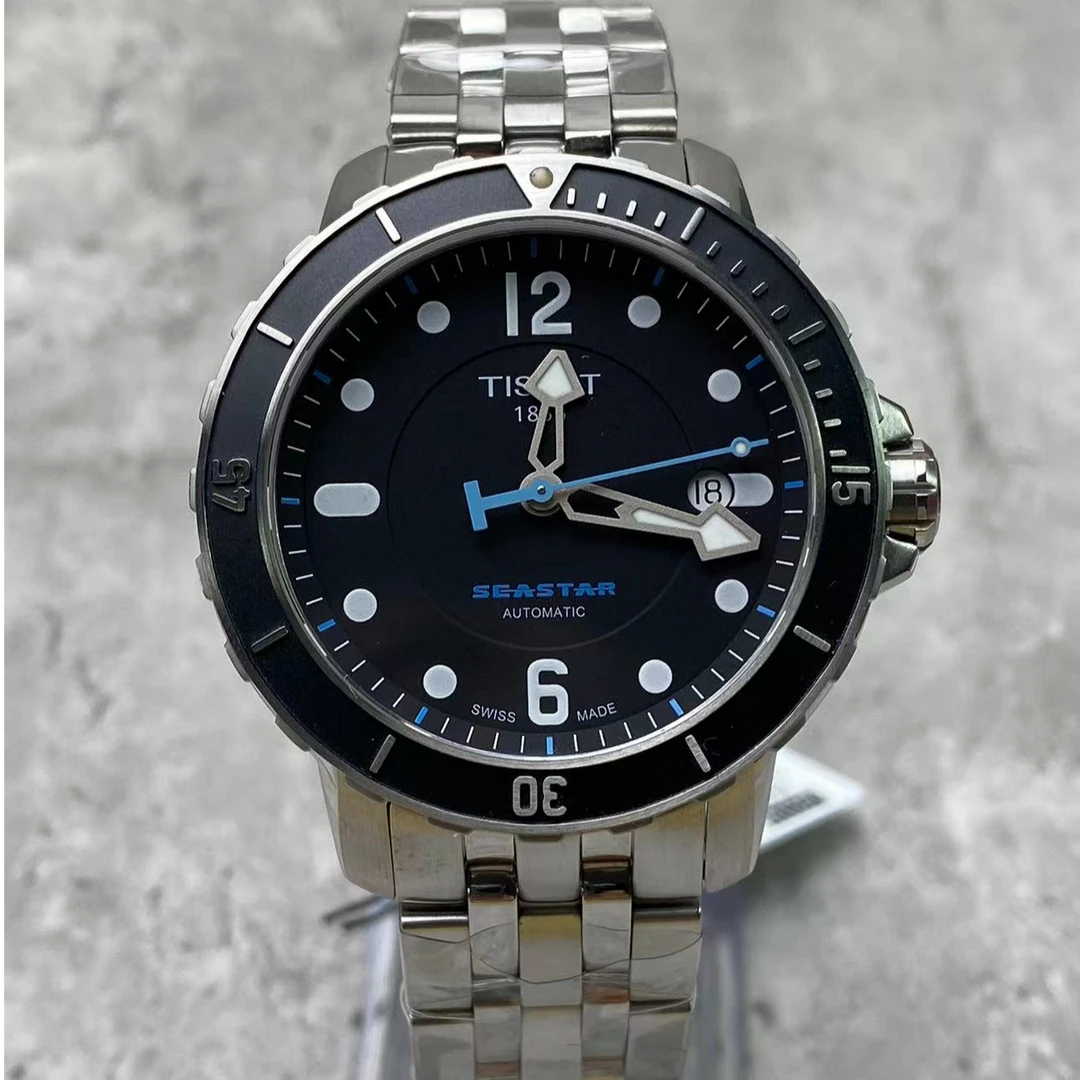 全新未使用 Tissot/天梭 海星系列/ 公价6950/ 表径42mm/机械男表