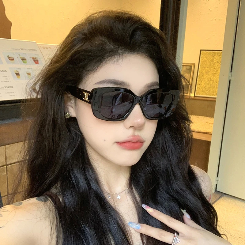 2024新款黑色遮阳墨镜女潮圆脸显瘦大框高级感街拍网红防晒太阳镜