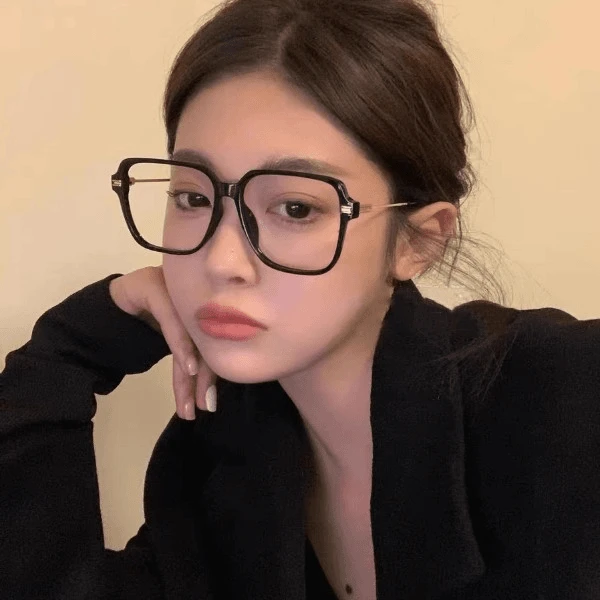 【楚楚君专属】GM黑框眼镜女大框大脸素颜防蓝光近视平光护目潮超轻