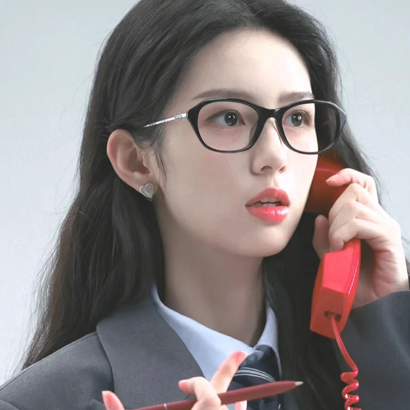 周也同款老钱风近视眼镜女度数可配猫眼黑框素颜神器防蓝光平光镜