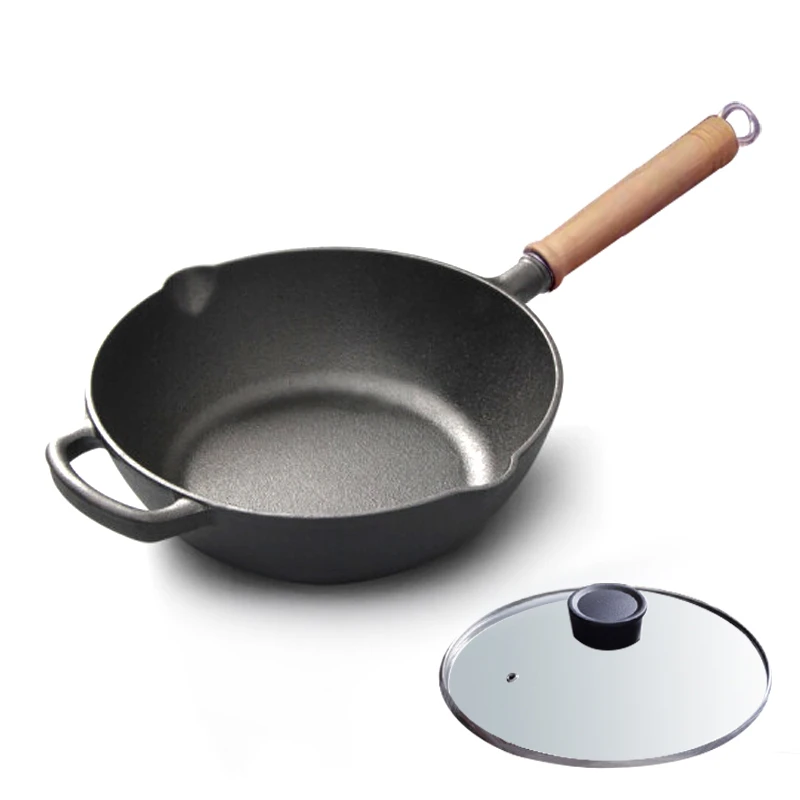 27厘米口径煎炒锅健康无涂层多功能炒锅煎锅炖锅电磁炉燃气灶通用