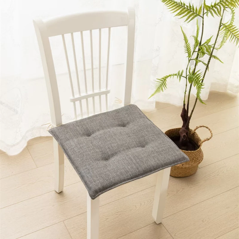 亚麻简约四季可通用坐垫屁股垫学生椅子屁垫久坐纯色宿舍透气家用